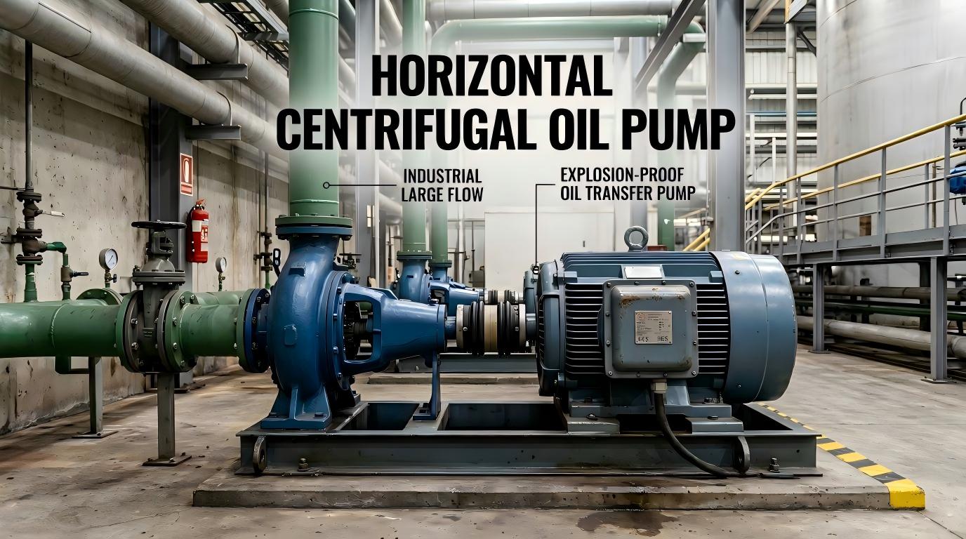 Pompa Minyak Sentrifugal Horisontal Pompa Transfer Minyak Tahan Ledakan Aliran Besar Industri